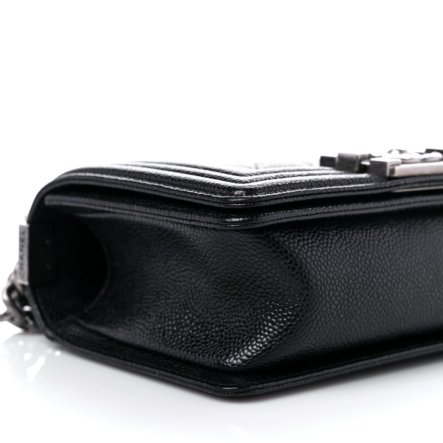 Caviar Quilted Small Boy Flap Black