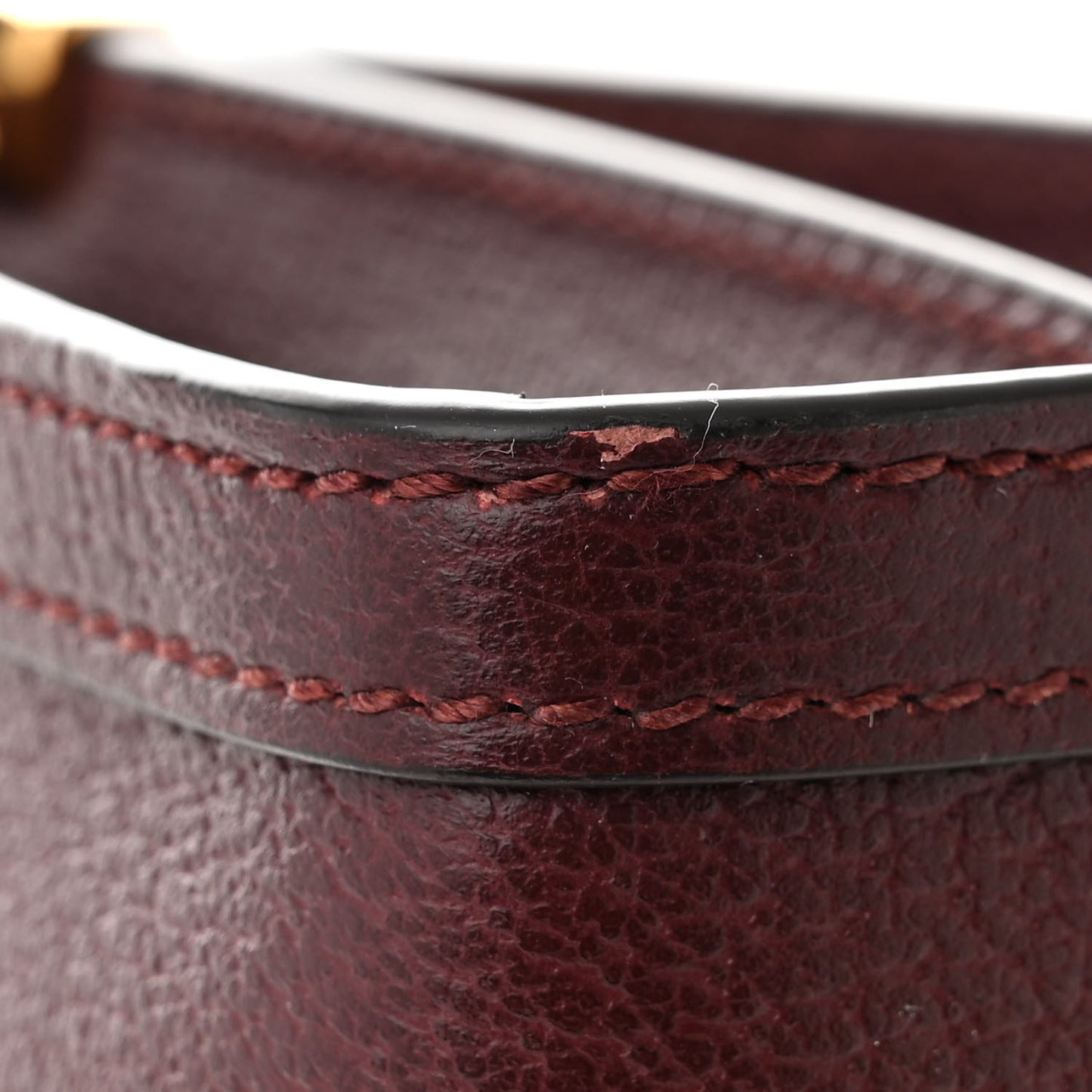 Textured Calfskin Web Medium Ophidia Chain Shoulder Bag Vintage Bordeaux