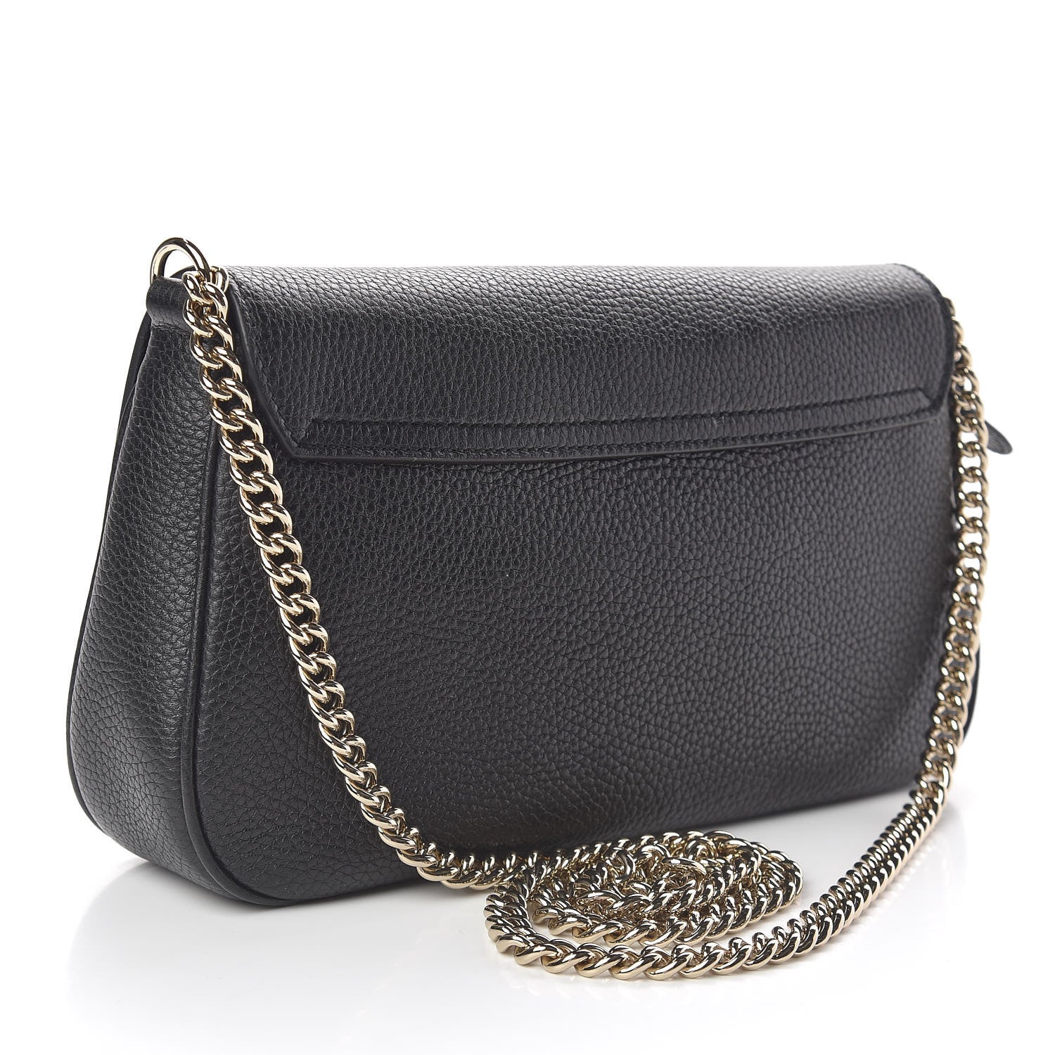 Gucci Pebbled Calfskin Medium Soho Flap Crossbody Black 3 of 10