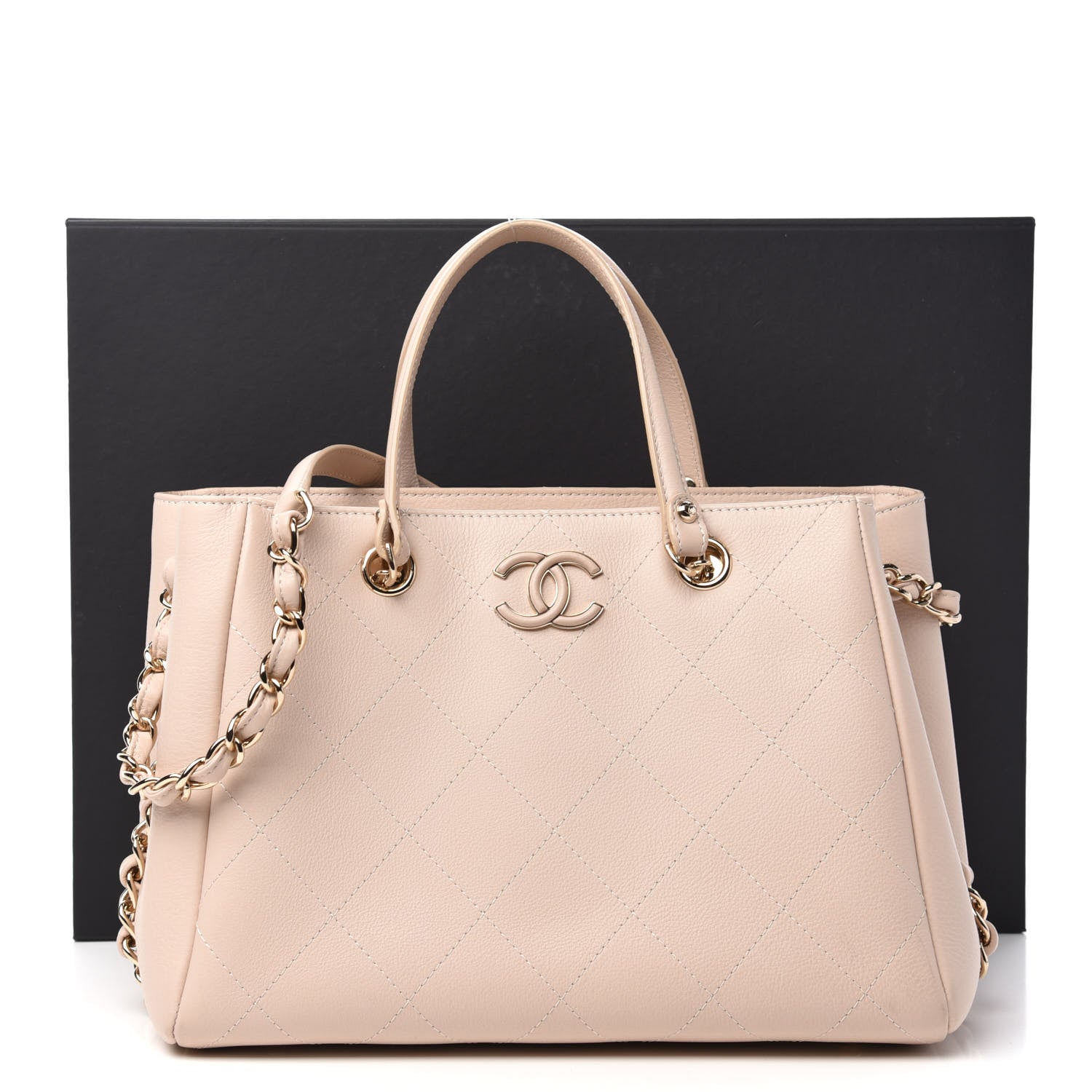 Chanel Bullskin Stitch Small Shopping Tote Light Pink 13 of 13