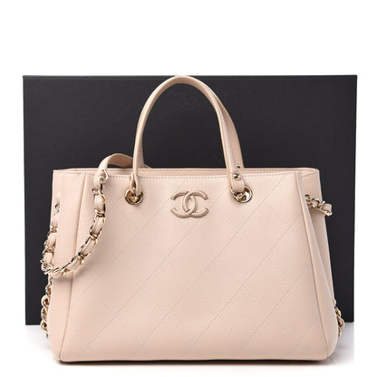Chanel Bullskin Stitch Small Shopping Tote Light Pink 13 of 13