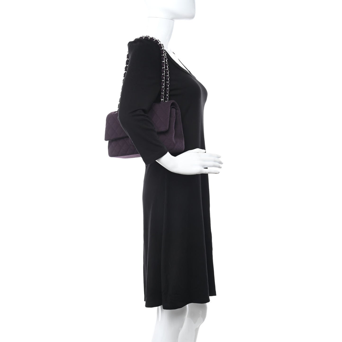 Jersey Quilted Medium Double Flap Purple