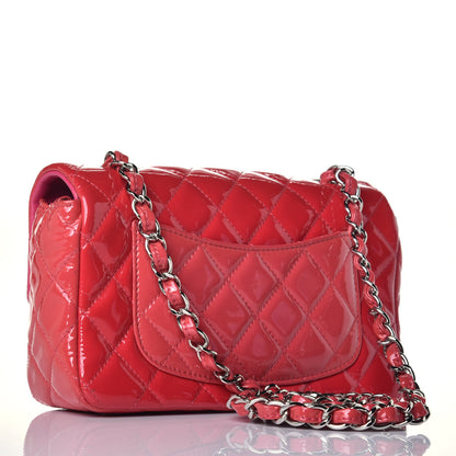 Chanel Patent Calfskin Quilted Mini Rectangular Flap Pink 3 of 9