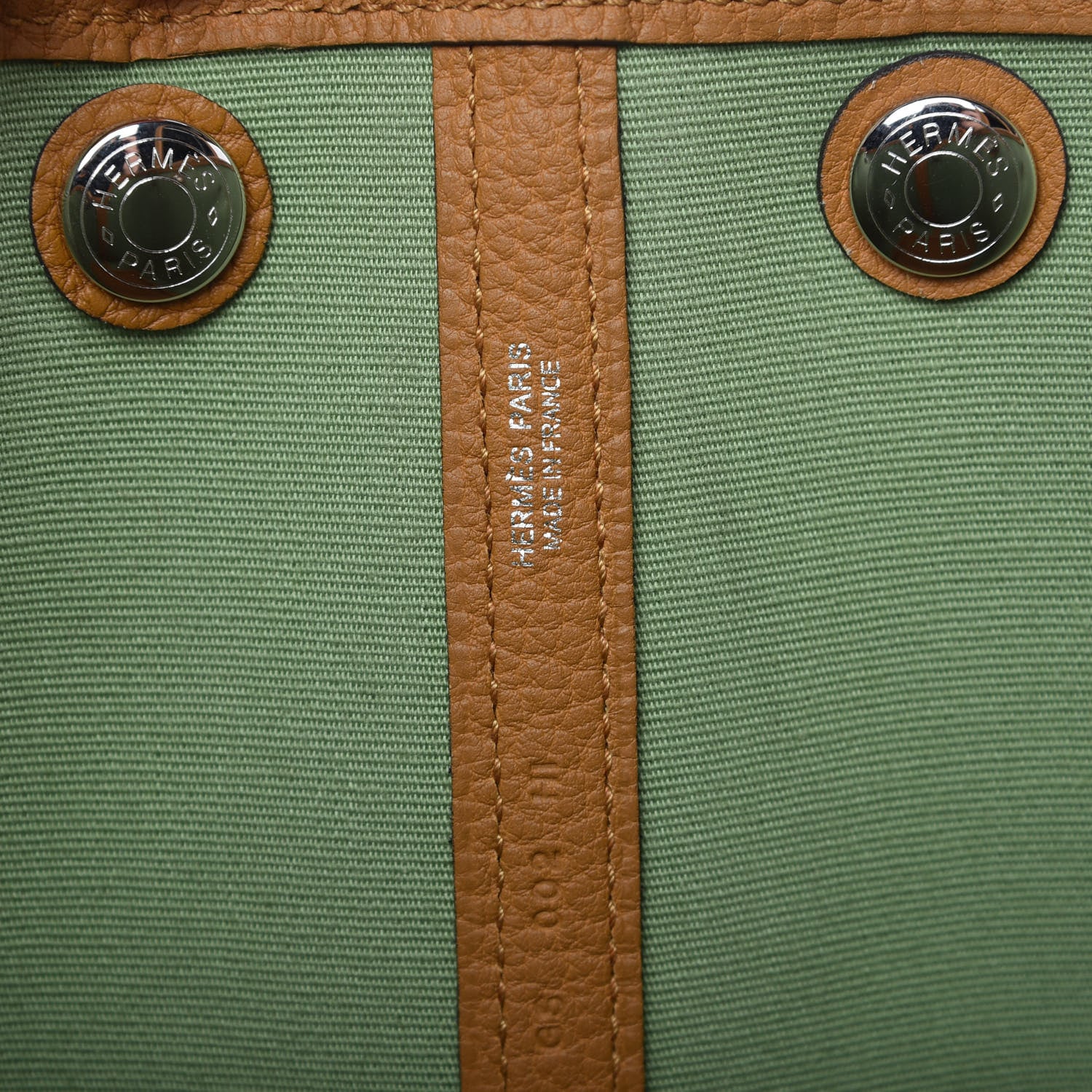 Hermes Toile Vache Garden Party Tote 30 Vert Criquet Caramel 8 of 9
