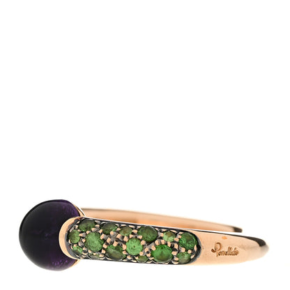 Pomellato 18K Rose Gold Amethyst Tsavorite M'Ama Non M'Ama Ring 54 6.75 3 of 7