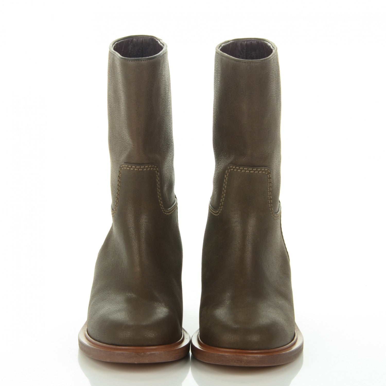 Chanel Grained Calfskin CC Short Boots 40 Brown 2 of 8