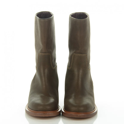 Chanel Grained Calfskin CC Short Boots 40 Brown 2 of 8