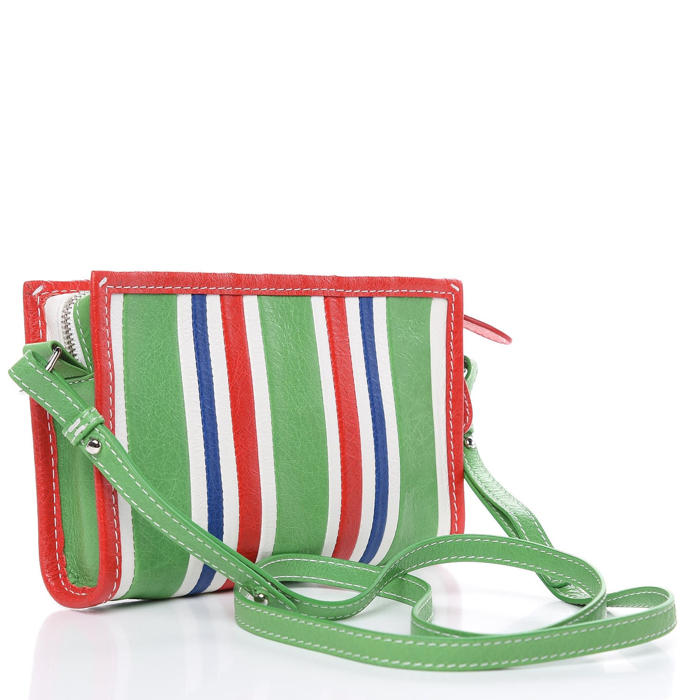 Veau Arena Multicolore Bazar Strap Clutch Green Blue Red White