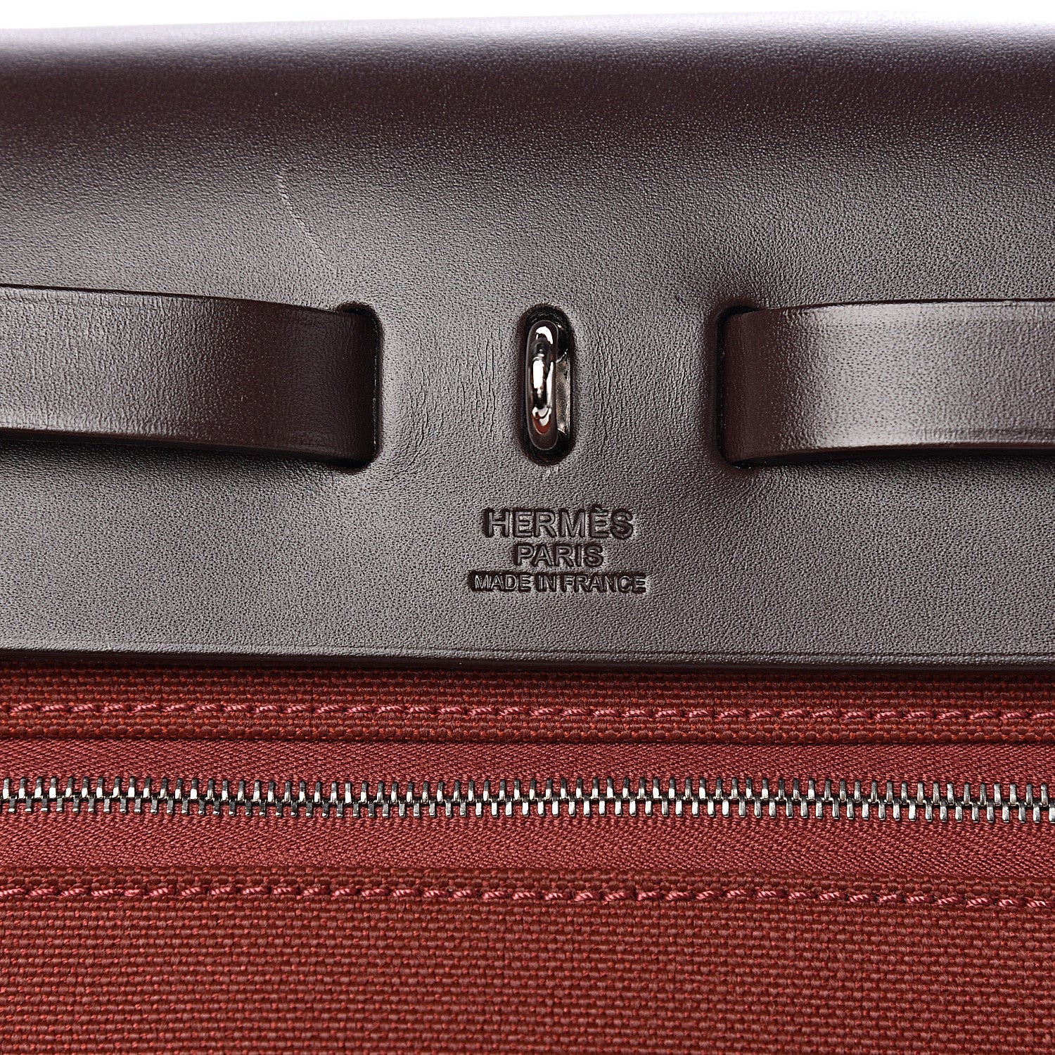 Hermes Vache Hunter Toile Herbag Zip 31 PM Rouge H Ebene 9 of 10