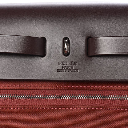 Hermes Vache Hunter Toile Herbag Zip 31 PM Rouge H Ebene 9 of 10