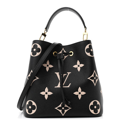 Louis Vuitton Empreinte Monogram Giant Neonoe MM Black Beige 1 of 14
