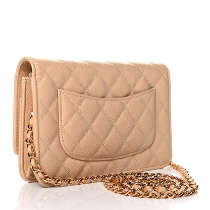 Chanel Caviar Quilted Wallet On Chain WOC Beige 2 of 4