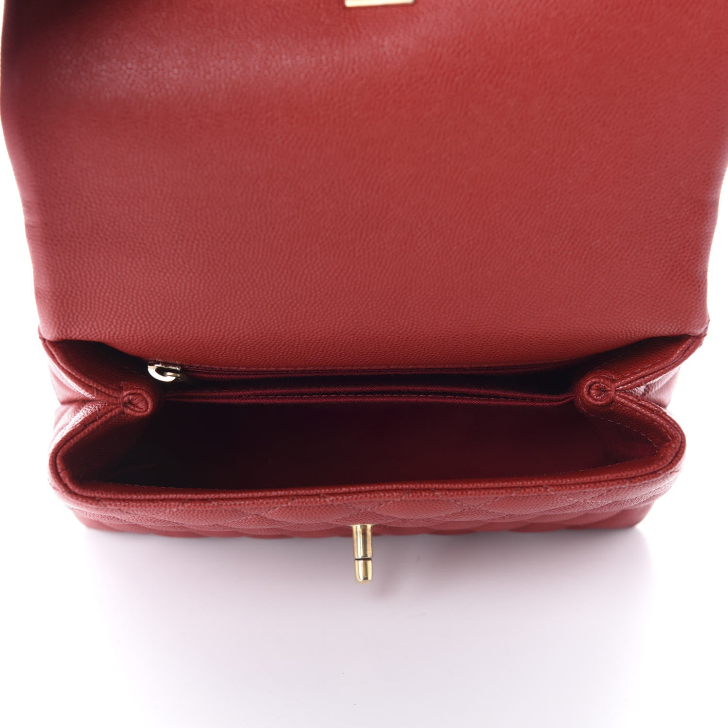 Chanel Caviar Lizard Quilted Mini Coco Handle Flap Red 5 of 10