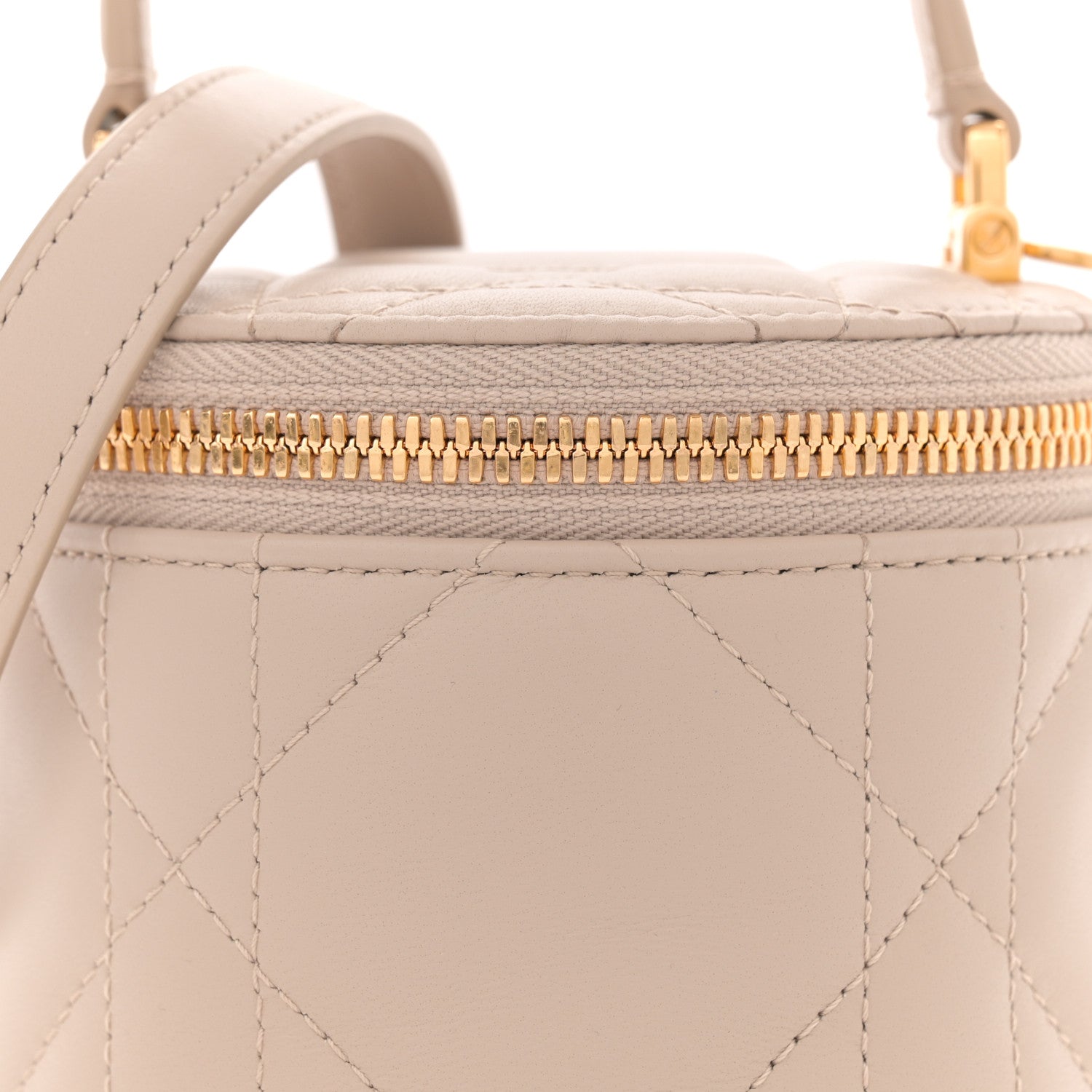 Christian Dior Lambskin Cannage Micro Lady Dior Vanity Case Light Beige 8 of 10
