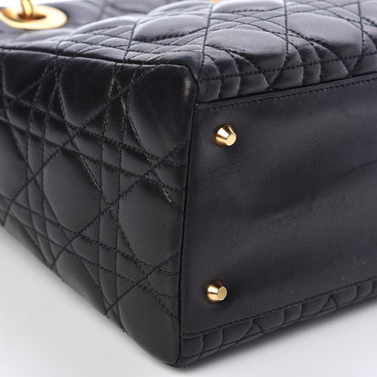 Christian Dior Lambskin Cannage Medium Lady Dior Black 10 of 12