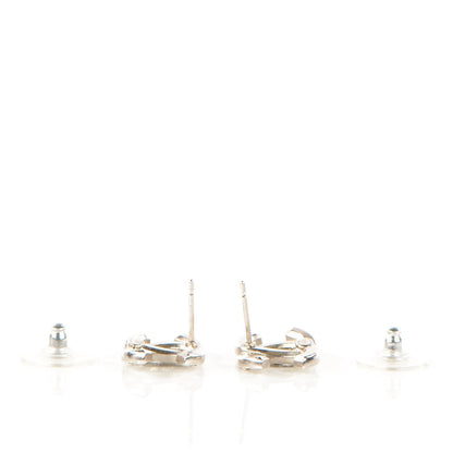 Chanel Baguette Crystal CC Earrings Silver 4 of 5