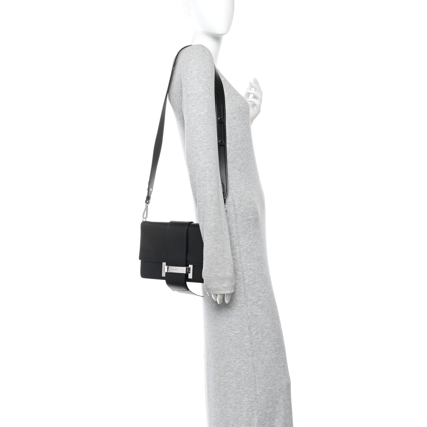 City Calfskin Ribbon Bag Black