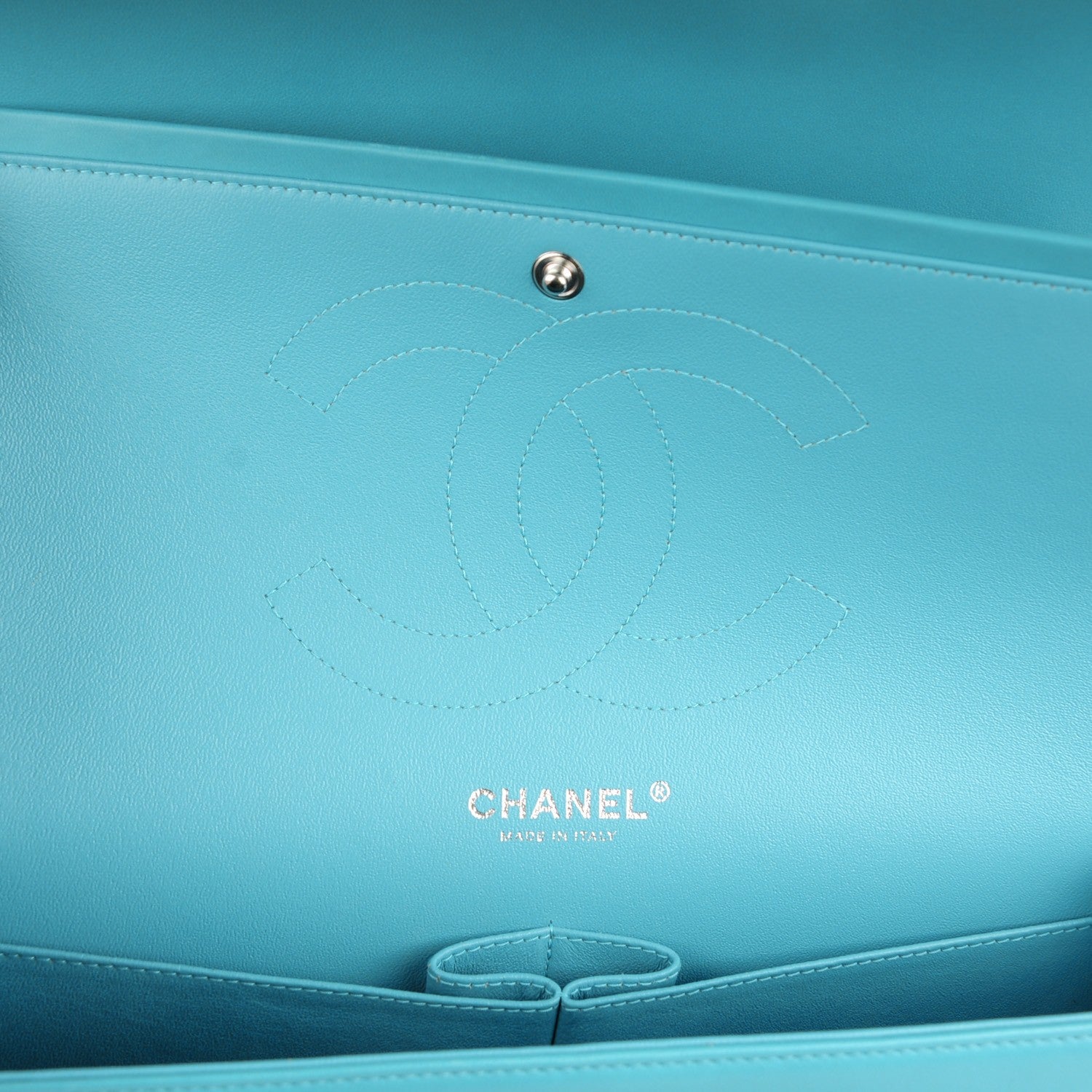 Chanel Lambskin Quilted Jumbo Double Flap Turquoise 7 of 9