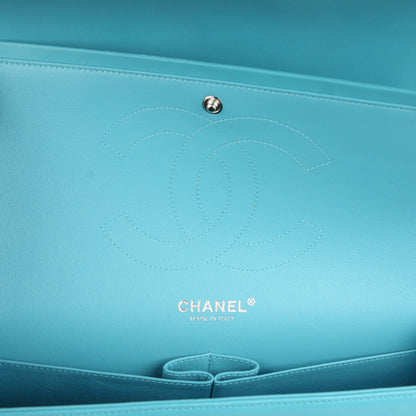 Chanel Lambskin Quilted Jumbo Double Flap Turquoise 7 of 9