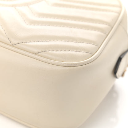 Gucci Calfskin Matelasse Small GG Marmont Chain Shoulder Bag White 12 of 15