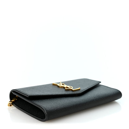 Saint Laurent Grain de Poudre Uptown Chain Wallet Black 4 of 10