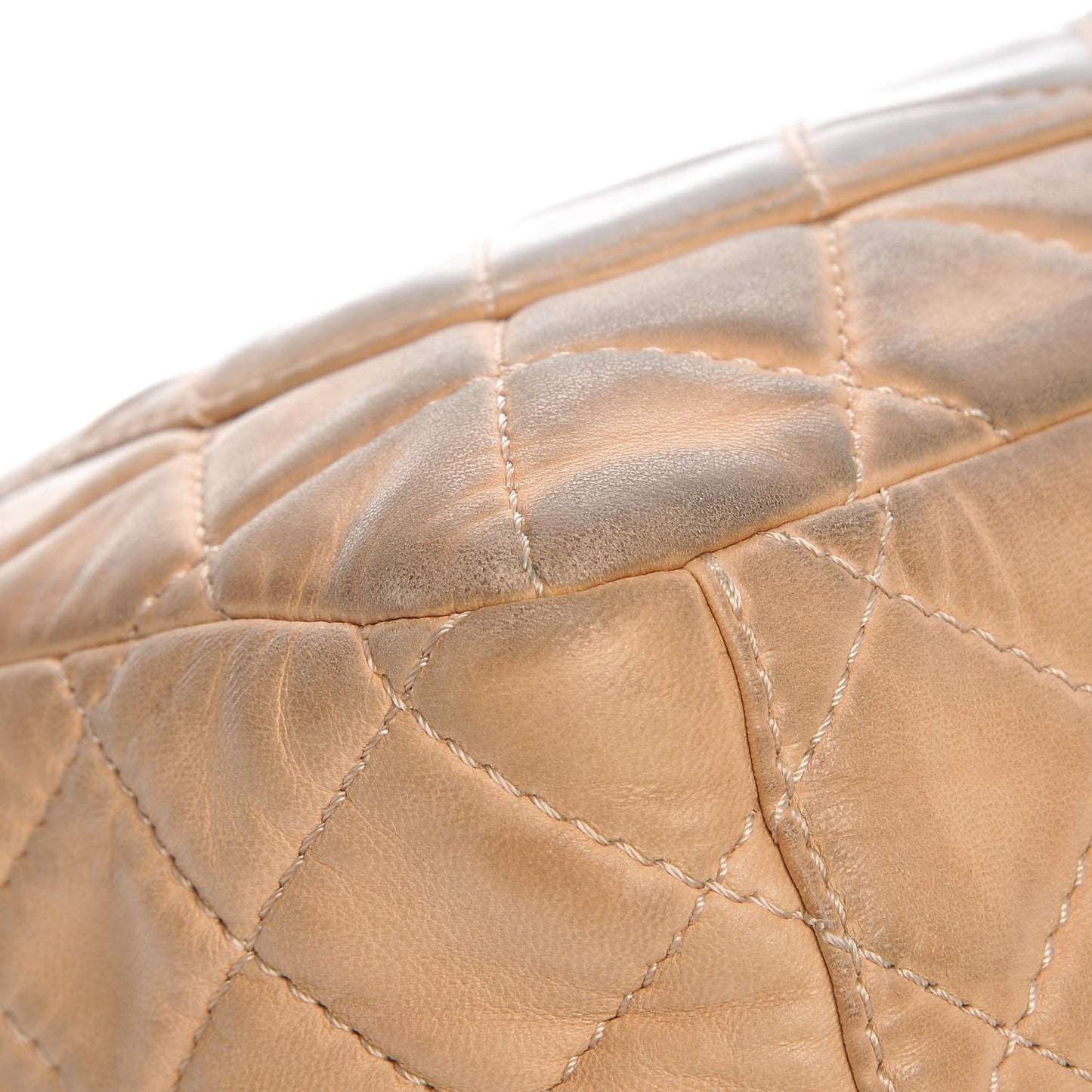 Lambskin Quilted Maxi Single Flap Beige