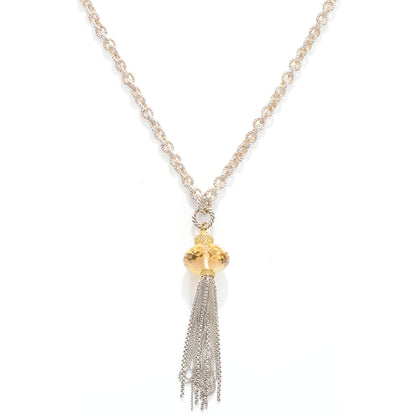 David Yurman Sterling Silver 18k Citrine Tassel Necklace 1 of 8