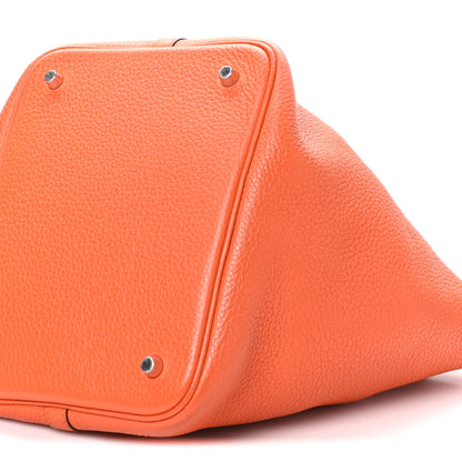 Hermes Taurillon Clemence Picotin Lock 22 MM Orange 10 of 10