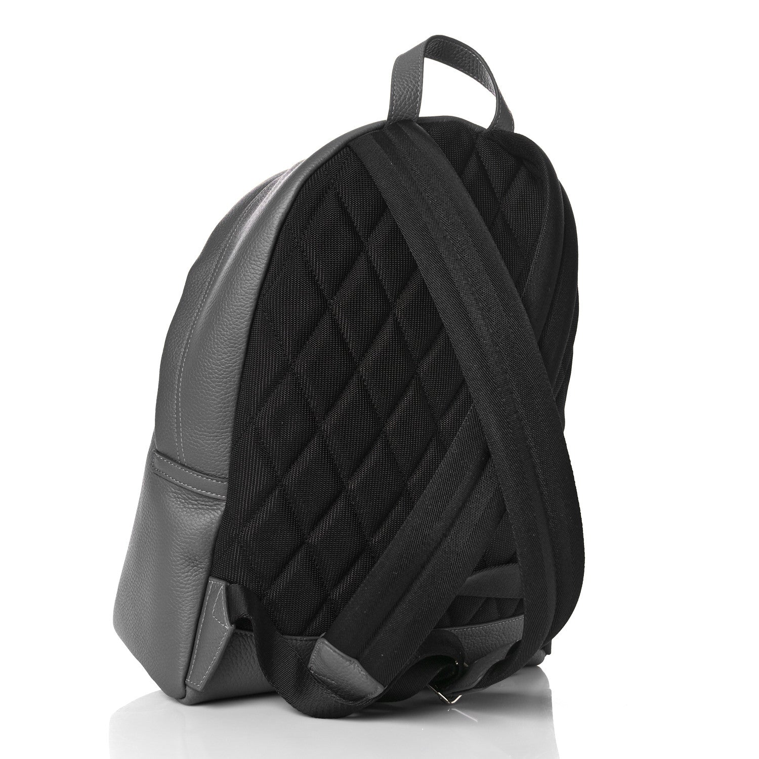 Burberry Pebbled Calfskin Abbeydale Simple Backpack Charcoal Gray 3 of 8