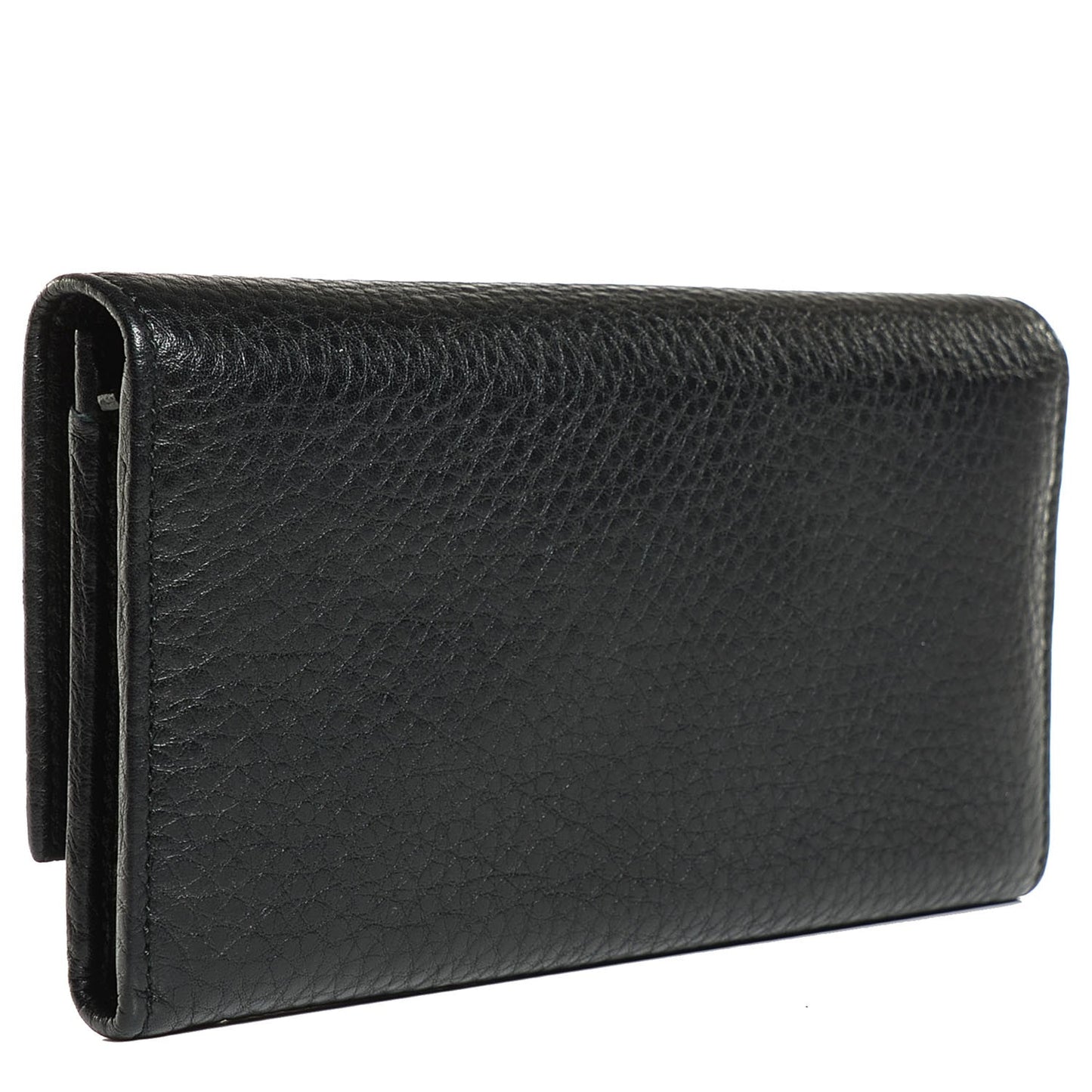 Pebbled Calfskin Large Soho Continental Wallet Black