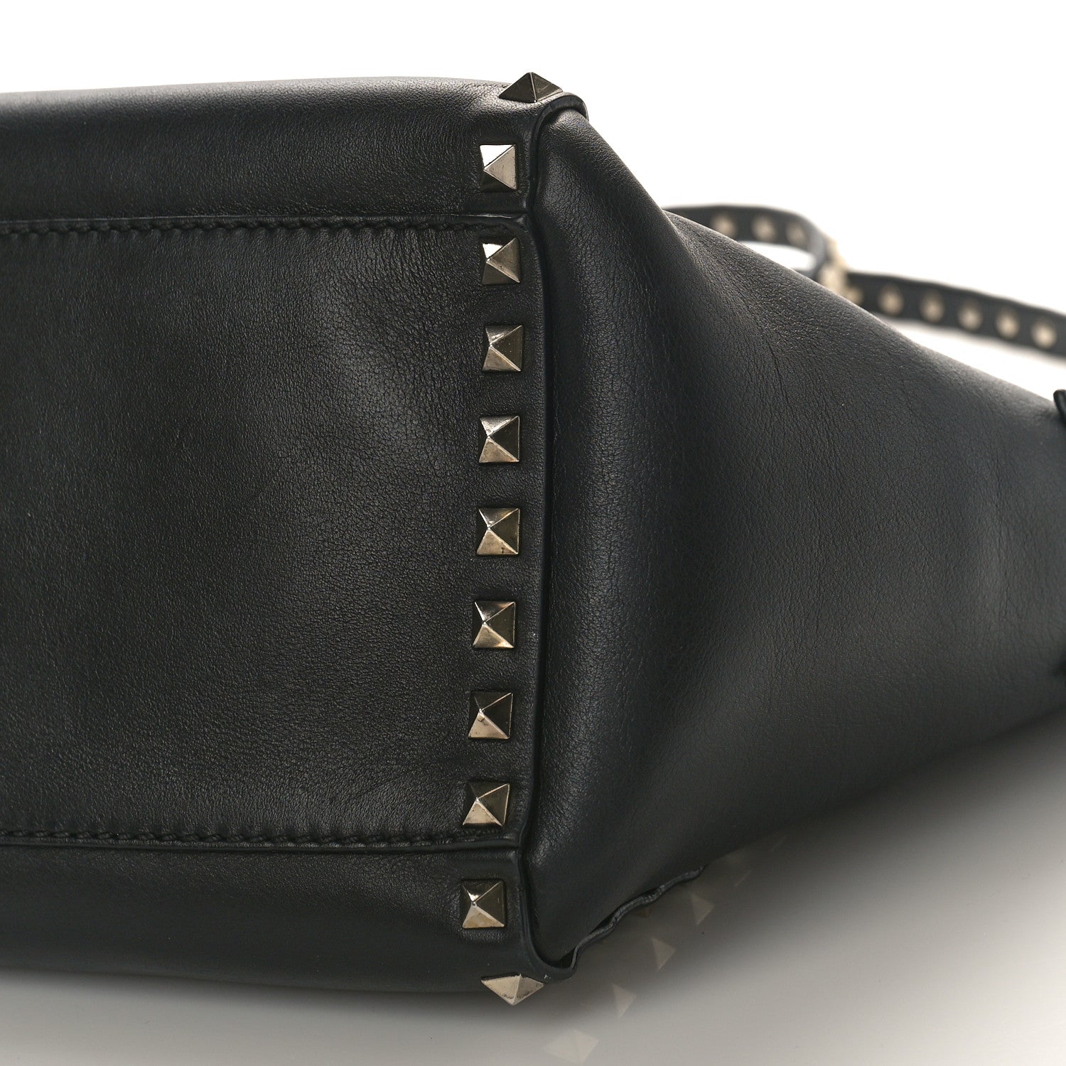 Valentino Garavani Vitello Small Rockstud Double Handle Tote Black 9 of 9