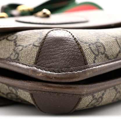 Gucci GG Supreme Monogram Web Small Neo Vintage Double Flap Messenger Bag Beige New Acero 9 of 14