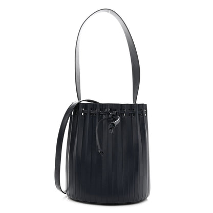 Mansur Gavriel Vegetable Tanned Calfskin Pleated Bucket Bag Blu 3 of 10