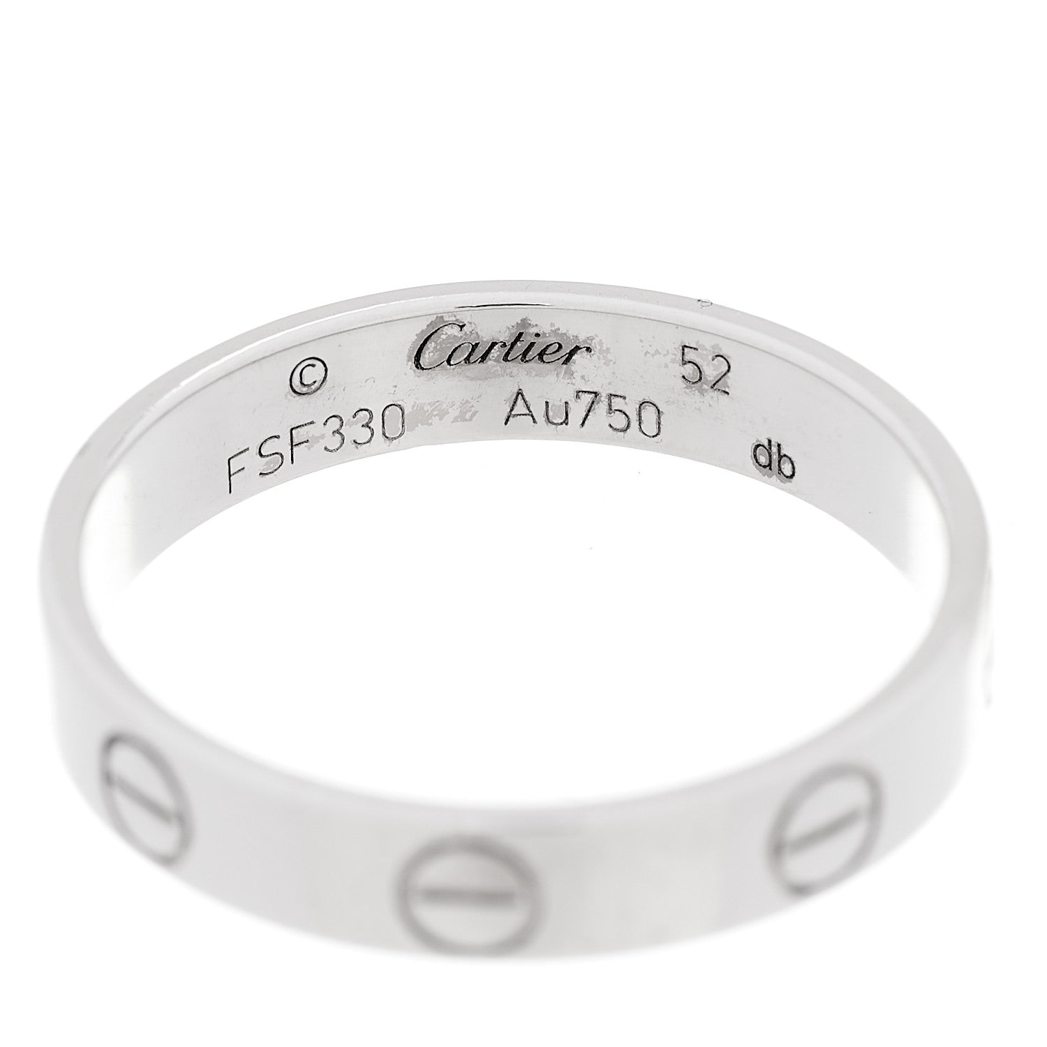 Cartier 18K White Gold 3.5mm LOVE Wedding Band Ring 52 6 4 of 4
