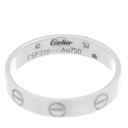 Cartier 18K White Gold 3.5mm LOVE Wedding Band Ring 52 6 4 of 4