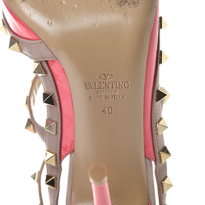 Valentino Garavani Patent Rockstud Ankle Strap Pumps 40 Peony Poudre 7 of 11