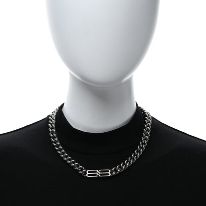 Balenciaga BB Icon Gourmette Necklace Antique Silver 3 of 5