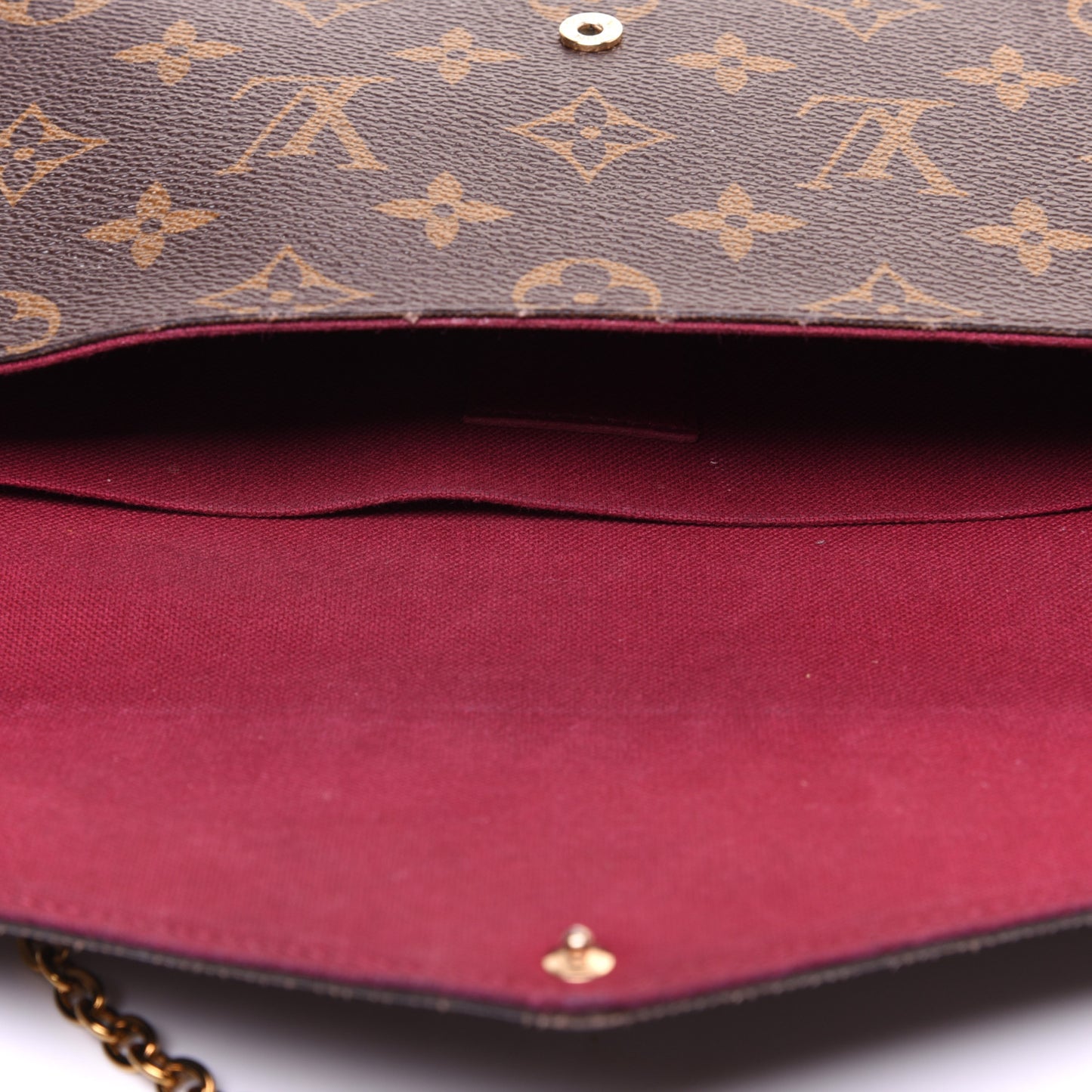 Monogram Pochette Felicie Chain Wallet Fuchsia
