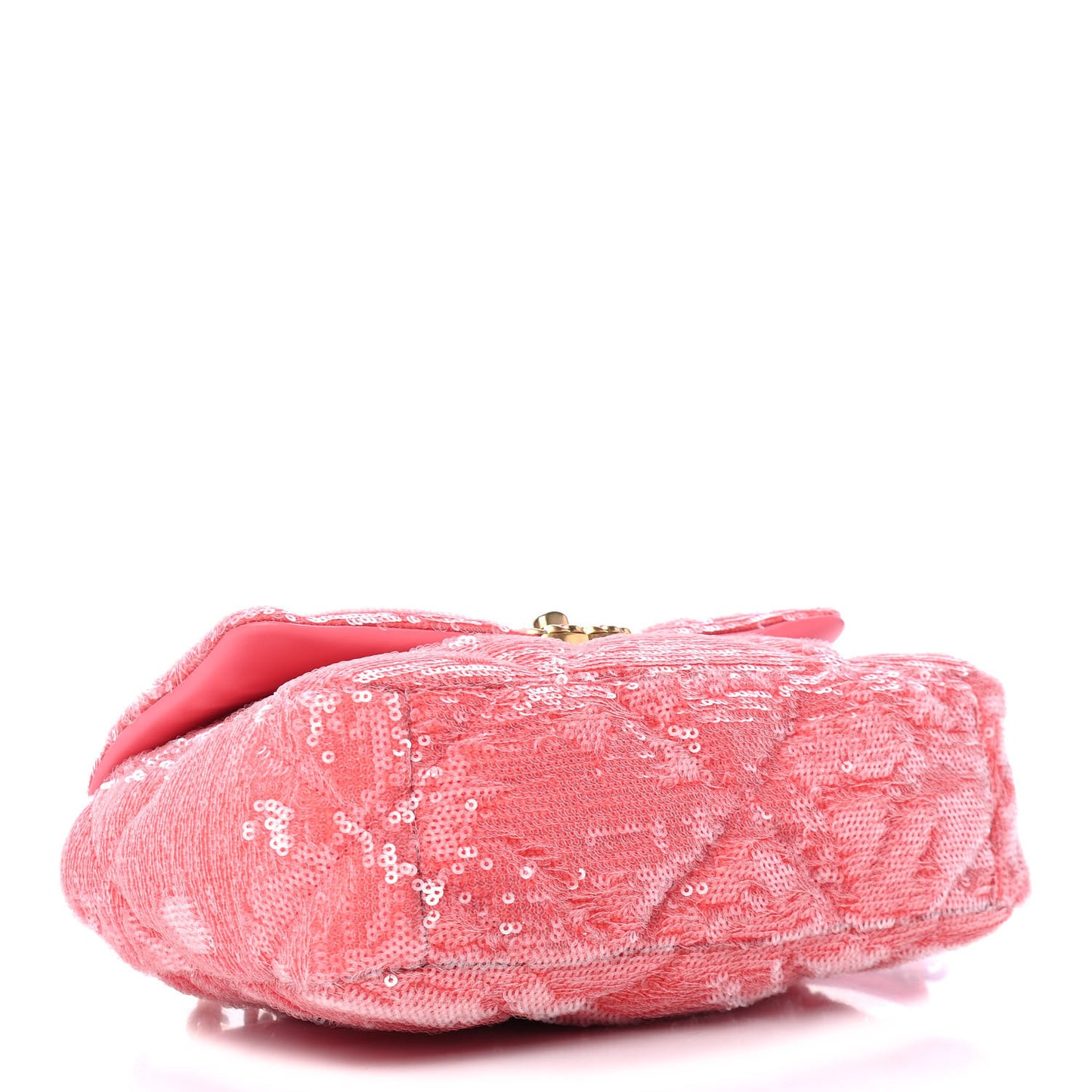 Sequin Quilted Medium Chanel 19 Flap Coral