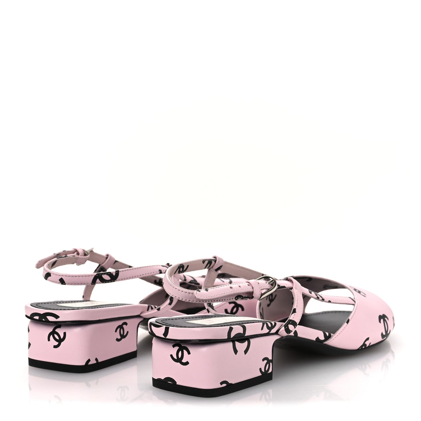 Printed Lambskin Coco Beach Sligback Sandals 40 Light Pink Black