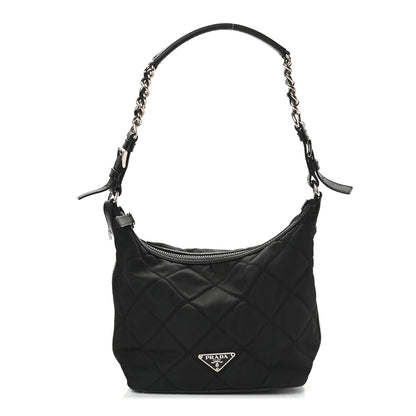 Prada Tessuto Nylon Quilted Saffiano Shoulder Bag Black 1 of 10