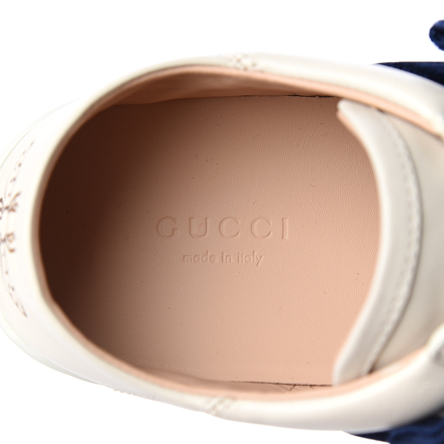 Gucci Calfskin Womens Velvet Bow Ace Sneakers 36 White 7 of 8