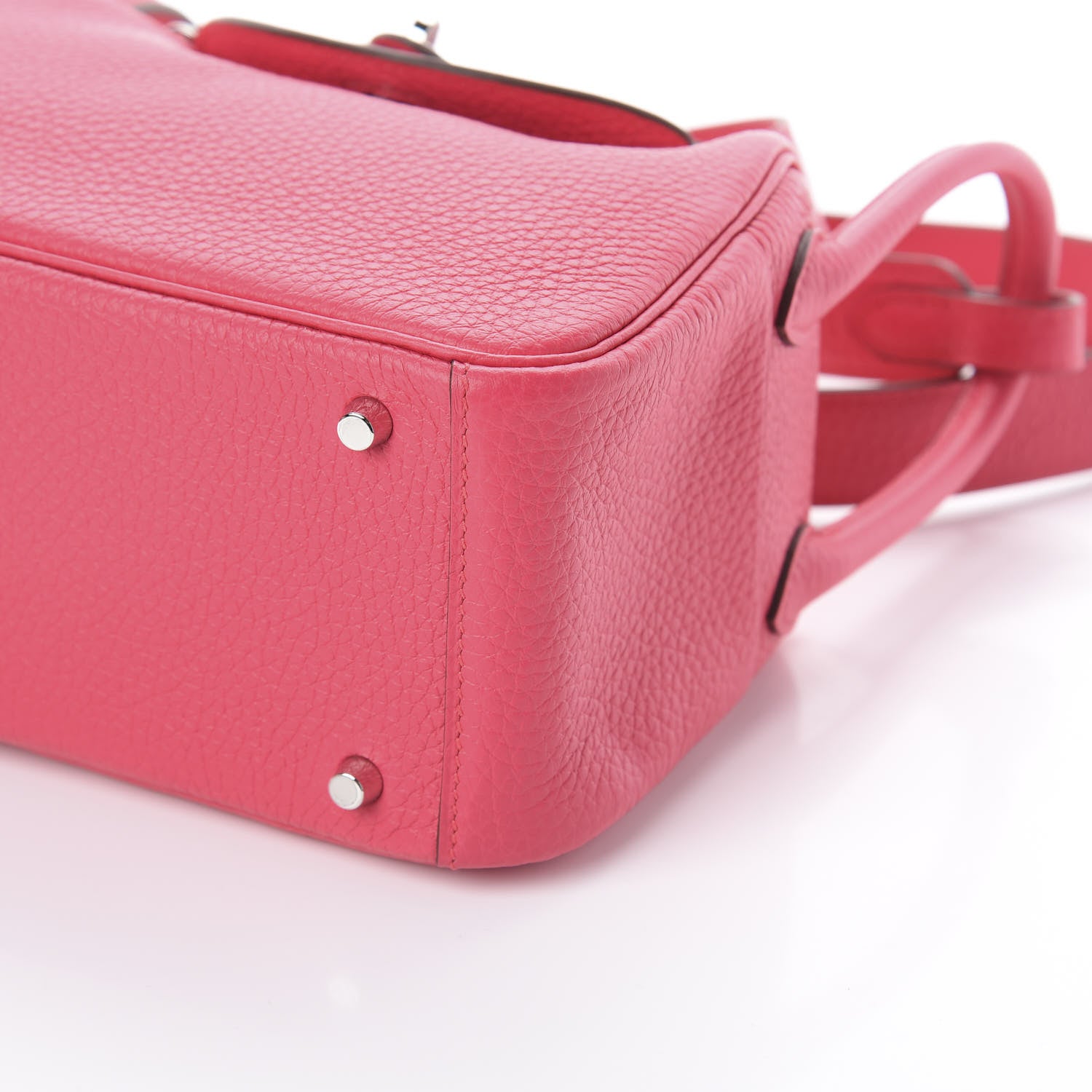 Hermes Taurillon Clemence Mini Lindy 20 Rose Extreme 6 of 7