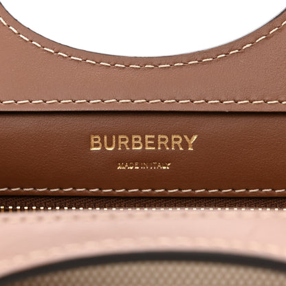 Burberry Canvas Smooth Calfskin Two Tone Mini Pocket Bag Natural Malt Brown 7 of 12