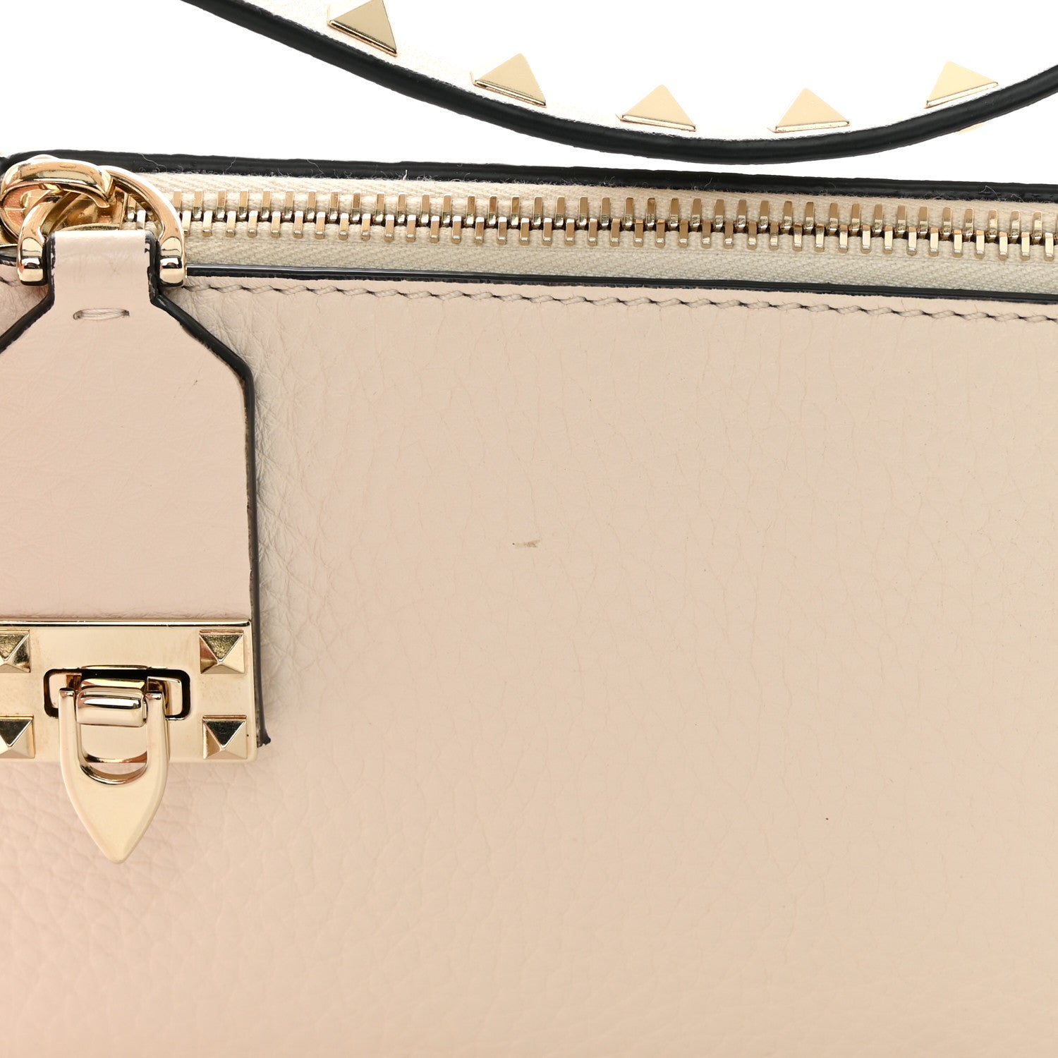 Valentino Garavani Pebbled Calfskin Small Rockstud Flip Lock Shoulder Bag Light Ivory 11 of 11