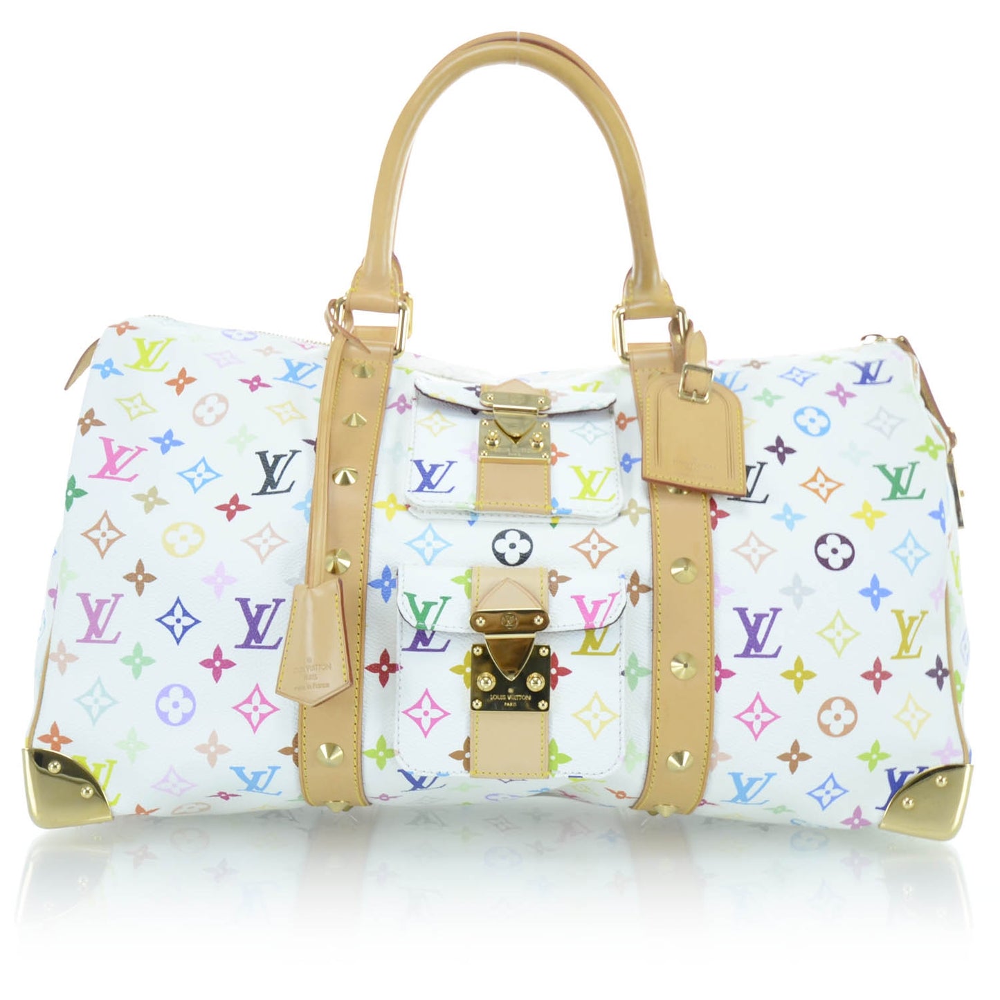 Monogram Multicolor Keepall 45 White