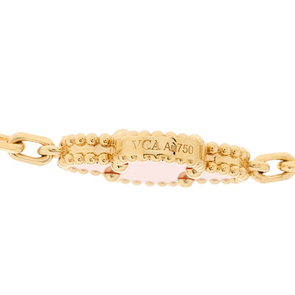 Van Cleef & Arpels 18K Yellow Gold Carnelian 10 Motifs Vintage Alhambra Necklace 5 of 6