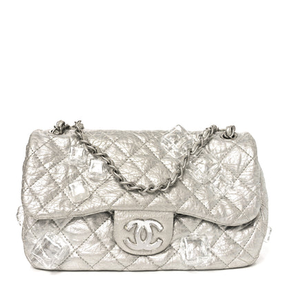 Chanel Calfskin Ice Cube On the Rocks Medium Flap Silver 1 of 10