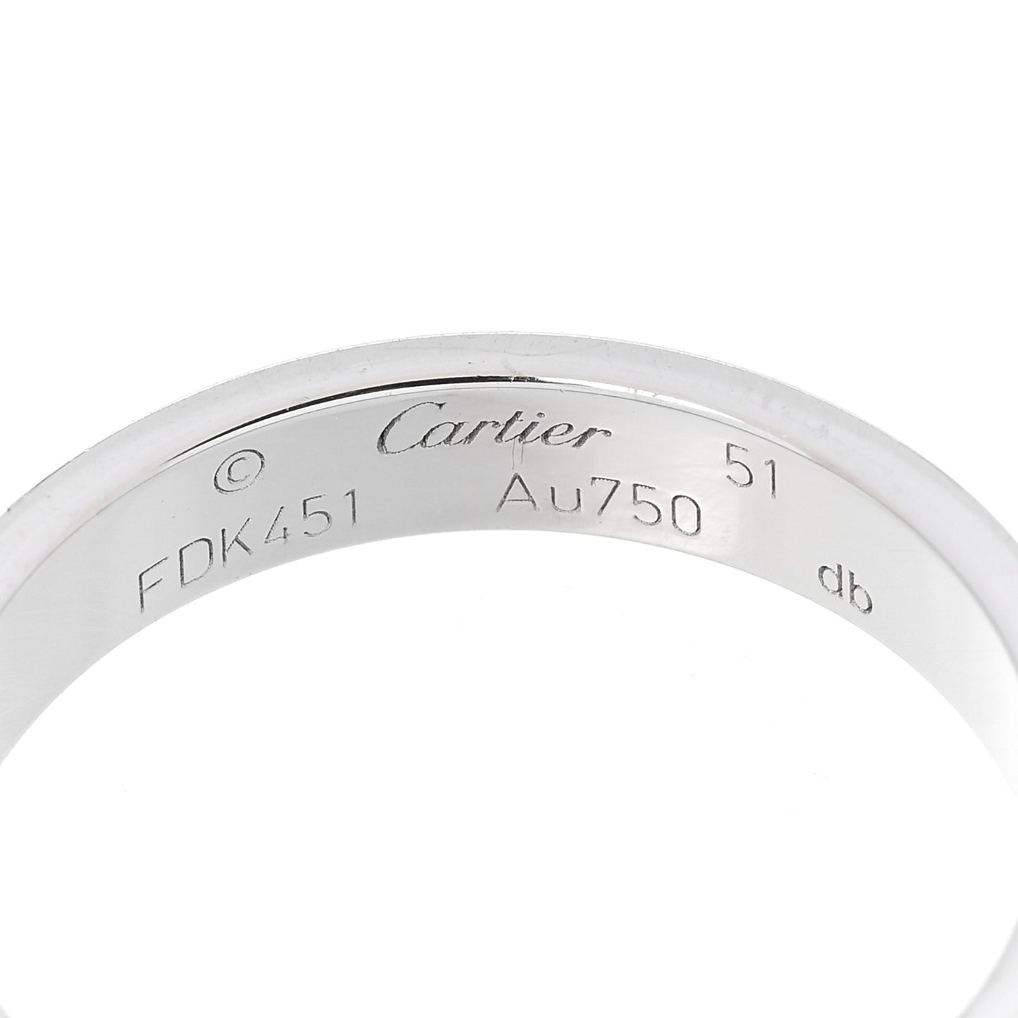18K White Gold 3.5mm LOVE Wedding Band Ring 51 5.75