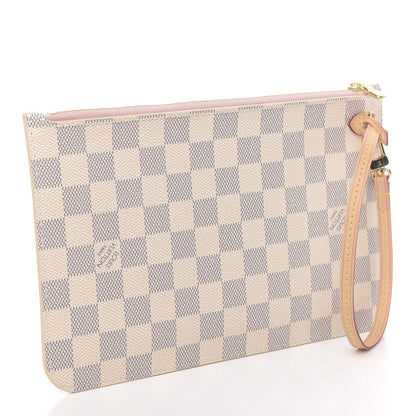 Louis Vuitton Damier Azur Neverfull MM GM Pochette Rose Ballerine 3 of 7